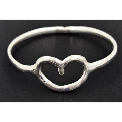 Techau Denmark Jewelry Designer Techau Denmark Sterling Silver Heart Bangle Bracelet