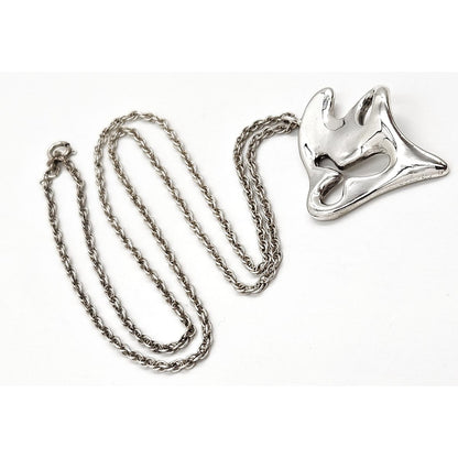 Ted Lowy Jewelry Rare Ted Lowy Sterling Abstract Modernist Amoeba Pendant Necklace 1960s