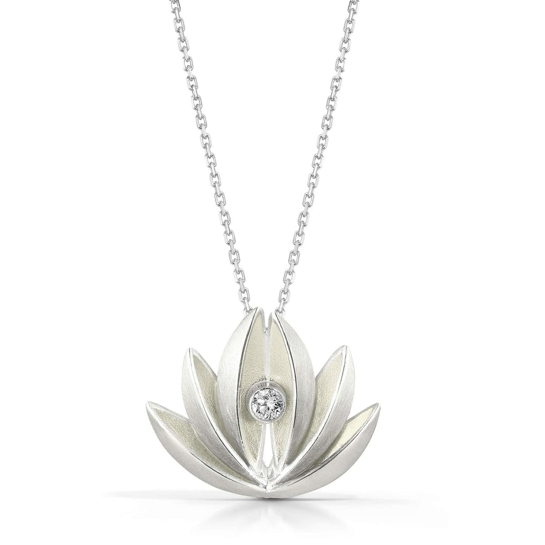 Thea Izzi Jewelry Designer Thea Izzi Sterling &amp; Diamond Lotus Flower Pendant Necklace - $455