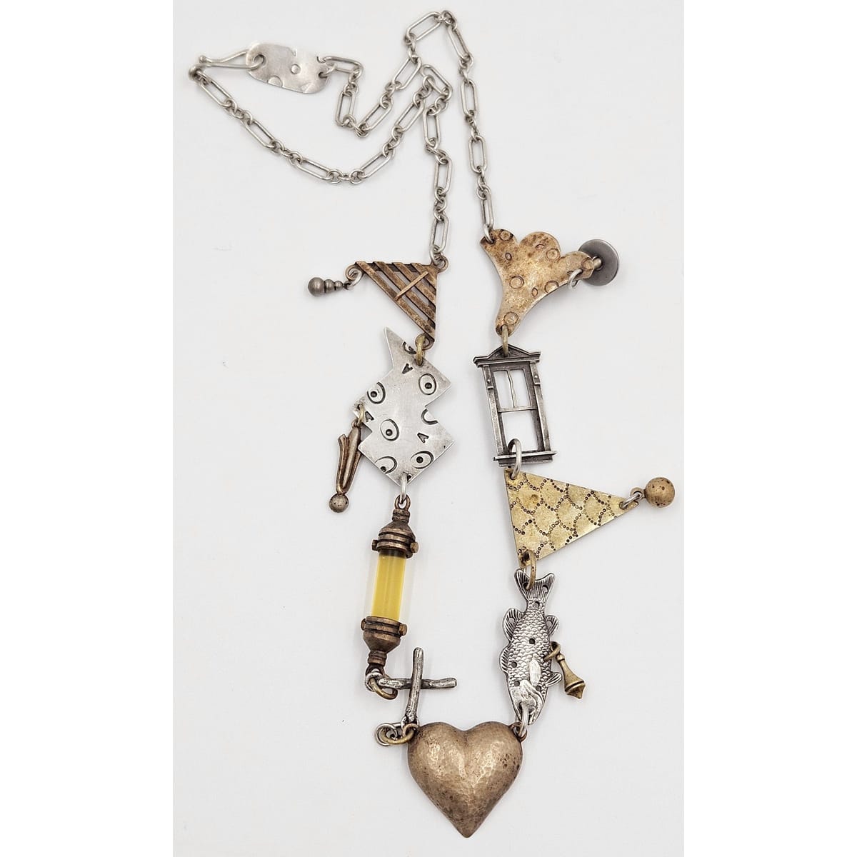 Thomas Mann Designs Jewelry Thomas Mann Designs Sterling Stone Abstract Modernist Statement Necklace