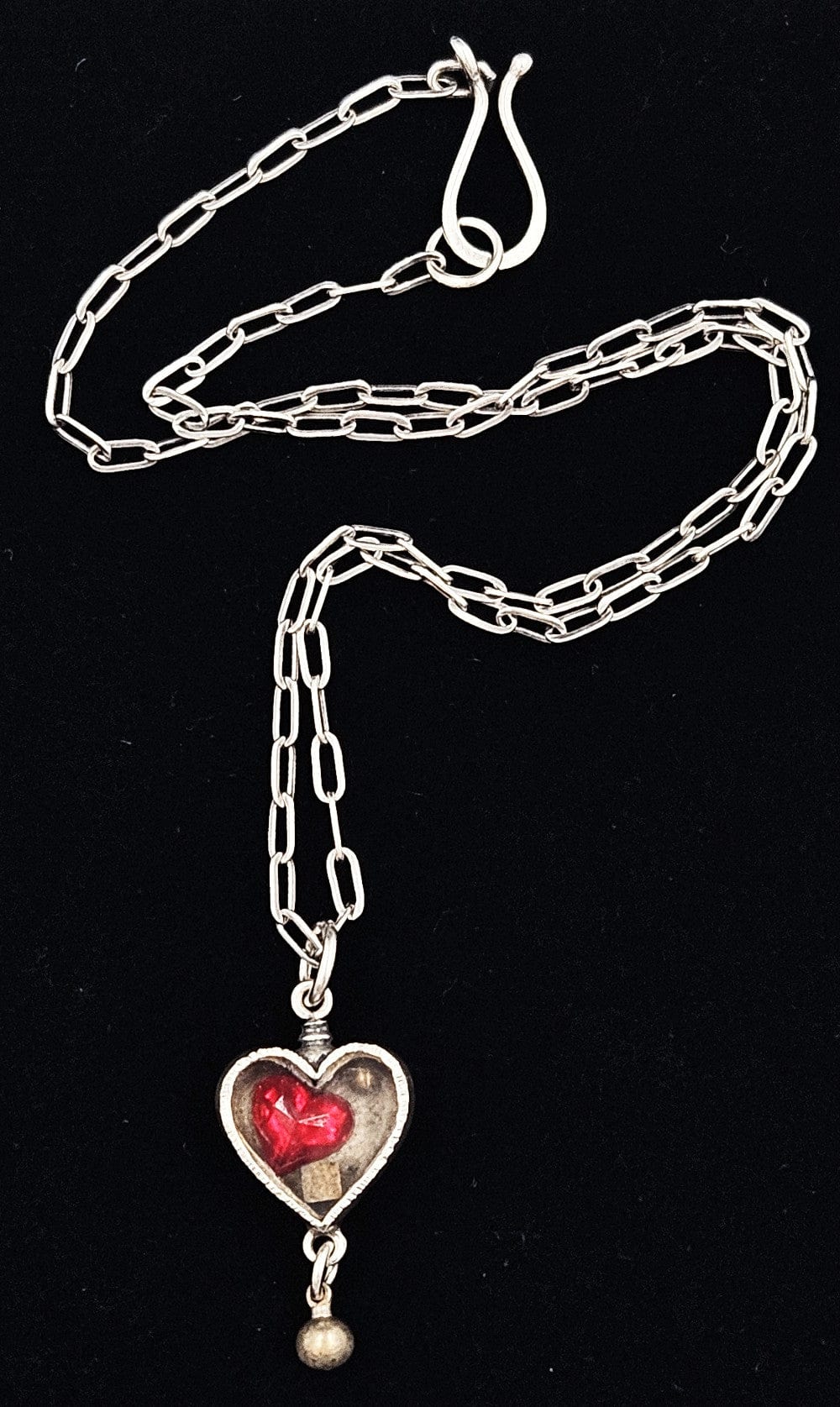 Thomas Mann Designs Jewelry Thomas Mann Designs Sterling Techno Romance Heart Necklace C. 1990