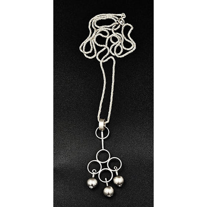 Thune Jewelry Rare NM Thune Norway Sterling Silver Modernist Kinetic Sterling Necklace 1940s