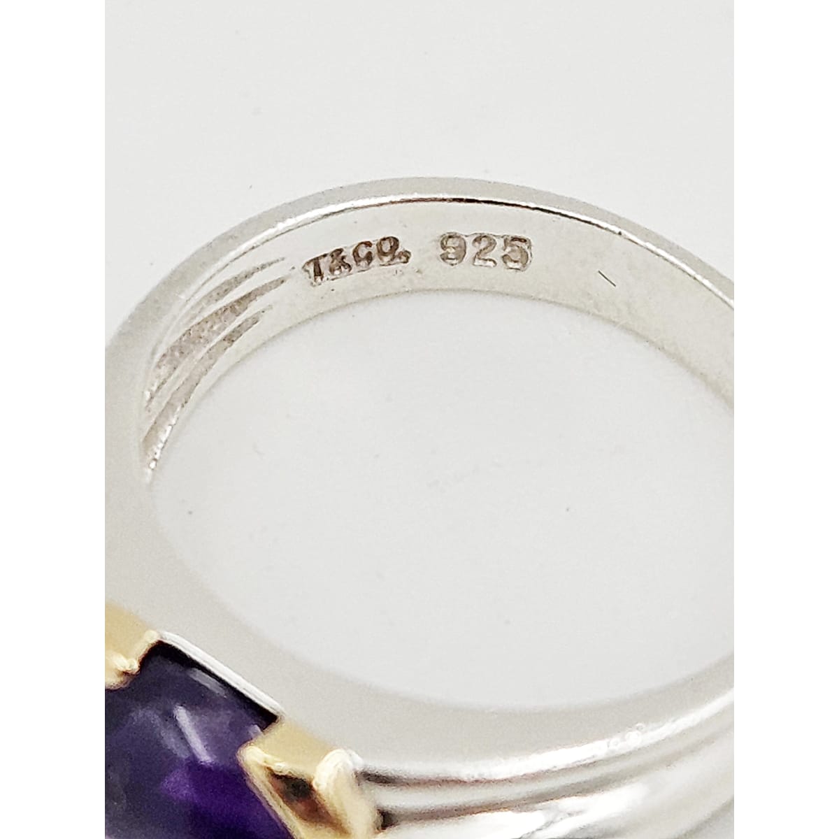 Tiffany &amp; Co. Jewelry Antique Tiffany &amp; Co Sterling 14k Gold Amethyst Ring w/ Bag