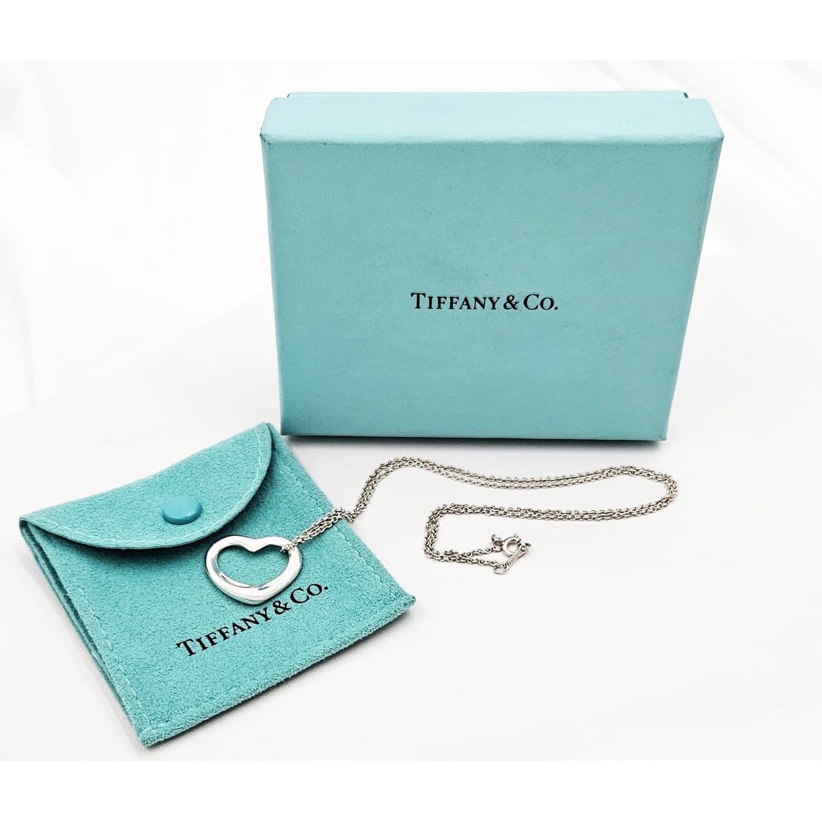 Tiffany &amp; Co. Jewelry NWOT Retired Tiffany&amp;Co Elsa Peretti Sterling Heart Pendant Necklace w/box