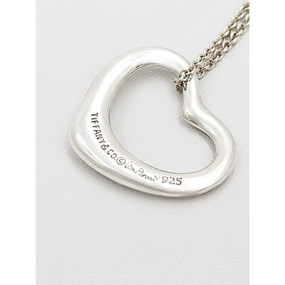 Tiffany &amp; Co. Jewelry Superb Tiffany&amp;Co Elsa P Solid Sterling Silver Heart Pendant Necklace