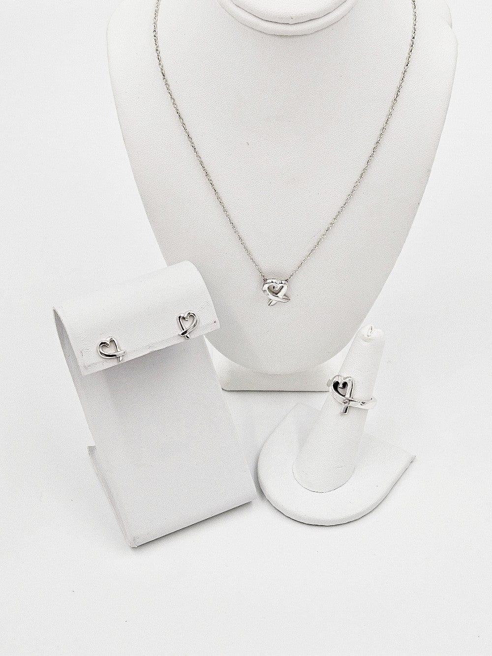 Tiffany & Co. Jewelry Superb Tiffany&Co Paloma Picasso Sterling Heart Earrings Ring Necklace Set