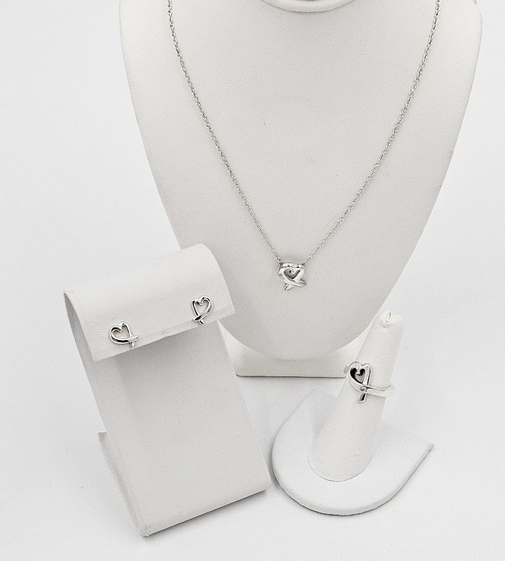 Tiffany & Co. Jewelry Superb Tiffany&Co Paloma Picasso Sterling Heart Earrings Ring Necklace Set