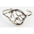 TJM Sterling Jewelry Artisan Signed TJM Sterling Abstract Modernist Brutalist Cuff Bracelet 1990s