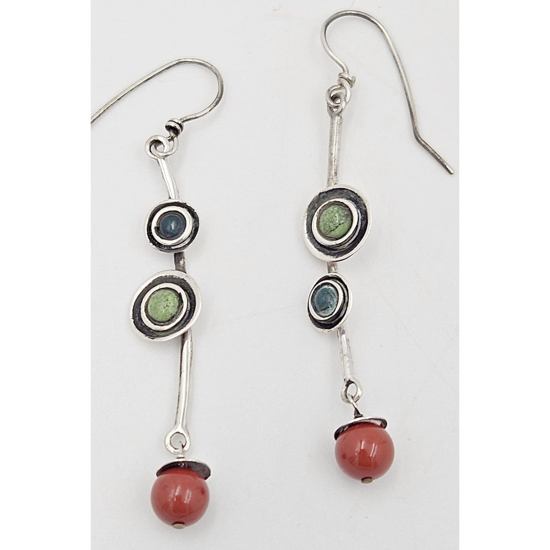 TMCMH Jewelry Designer Signed Sterling Stone  Earrings