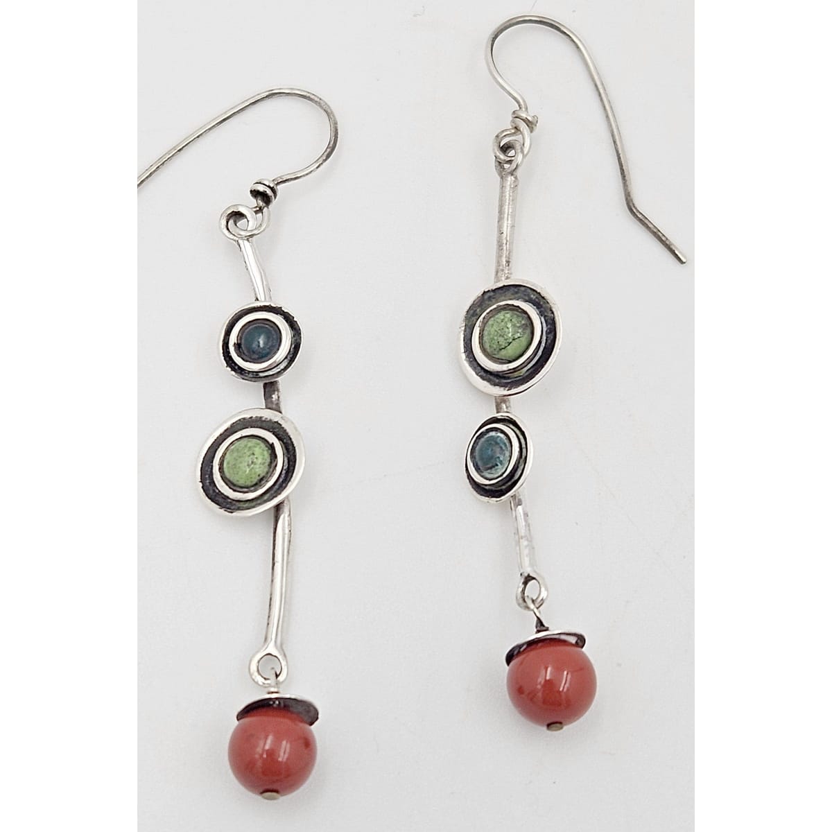 TMCMH Jewelry Designer Signed Sterling Stone  Earrings