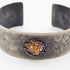 TMCMH Jewelry Sterling & Amber Artisan Signed Modernist Cuff Bracelet