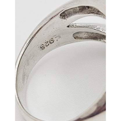 TMCMH Jewelry Vintage Sterling Silver Modernist Cocktail Ring