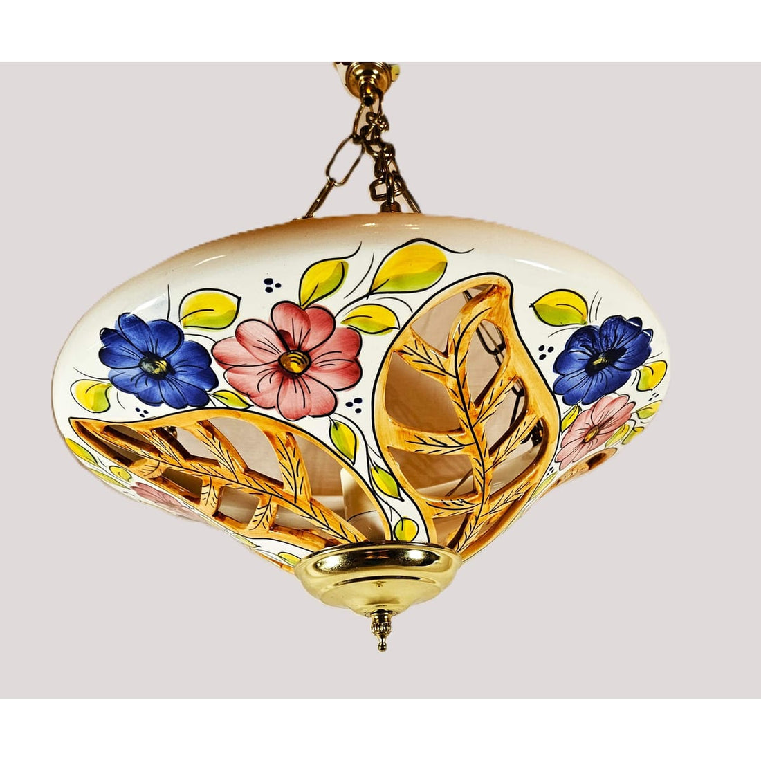 Unbranded Lighting Unbranded Floral Hanging Pendant Light Ceramic Colorful