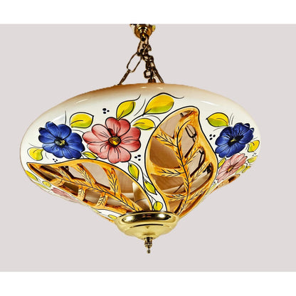 Unbranded Lighting Unbranded Floral Hanging Pendant Light Ceramic Colorful