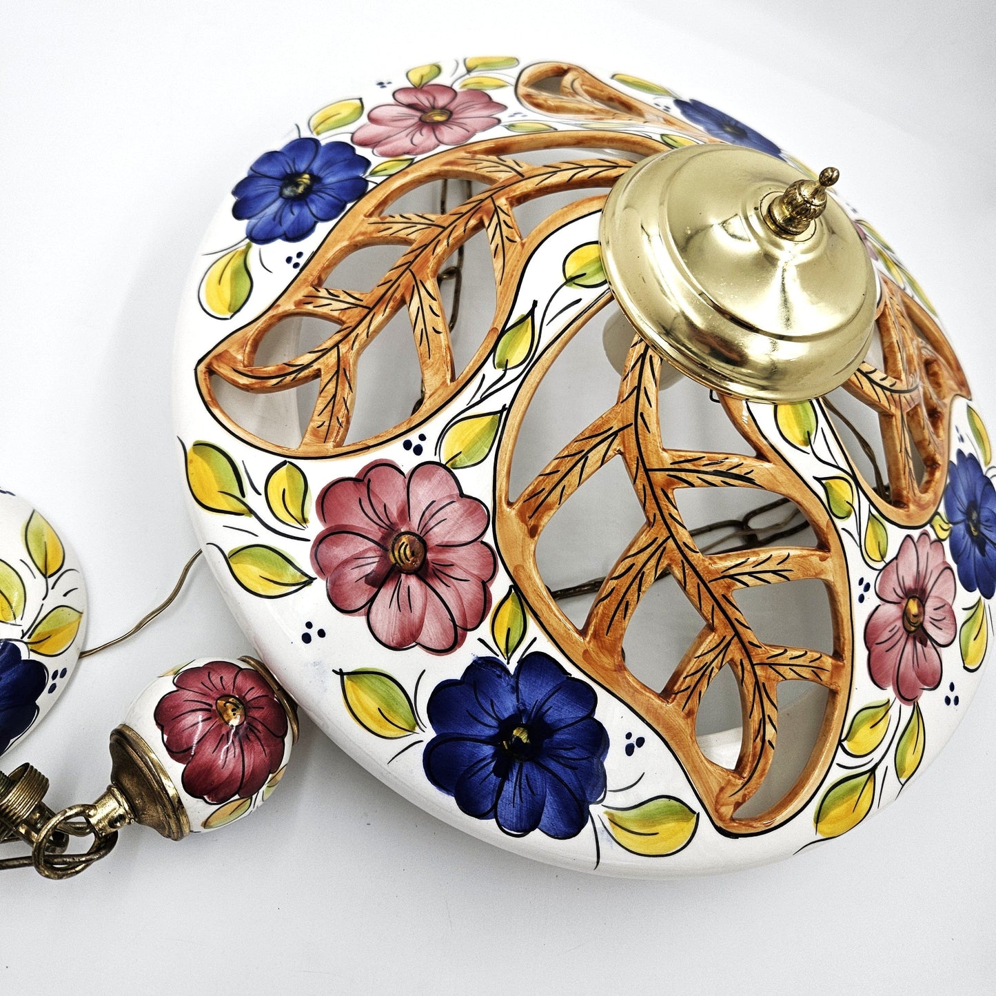 Unbranded Lighting Unbranded Floral Hanging Pendant Light Ceramic Colorful