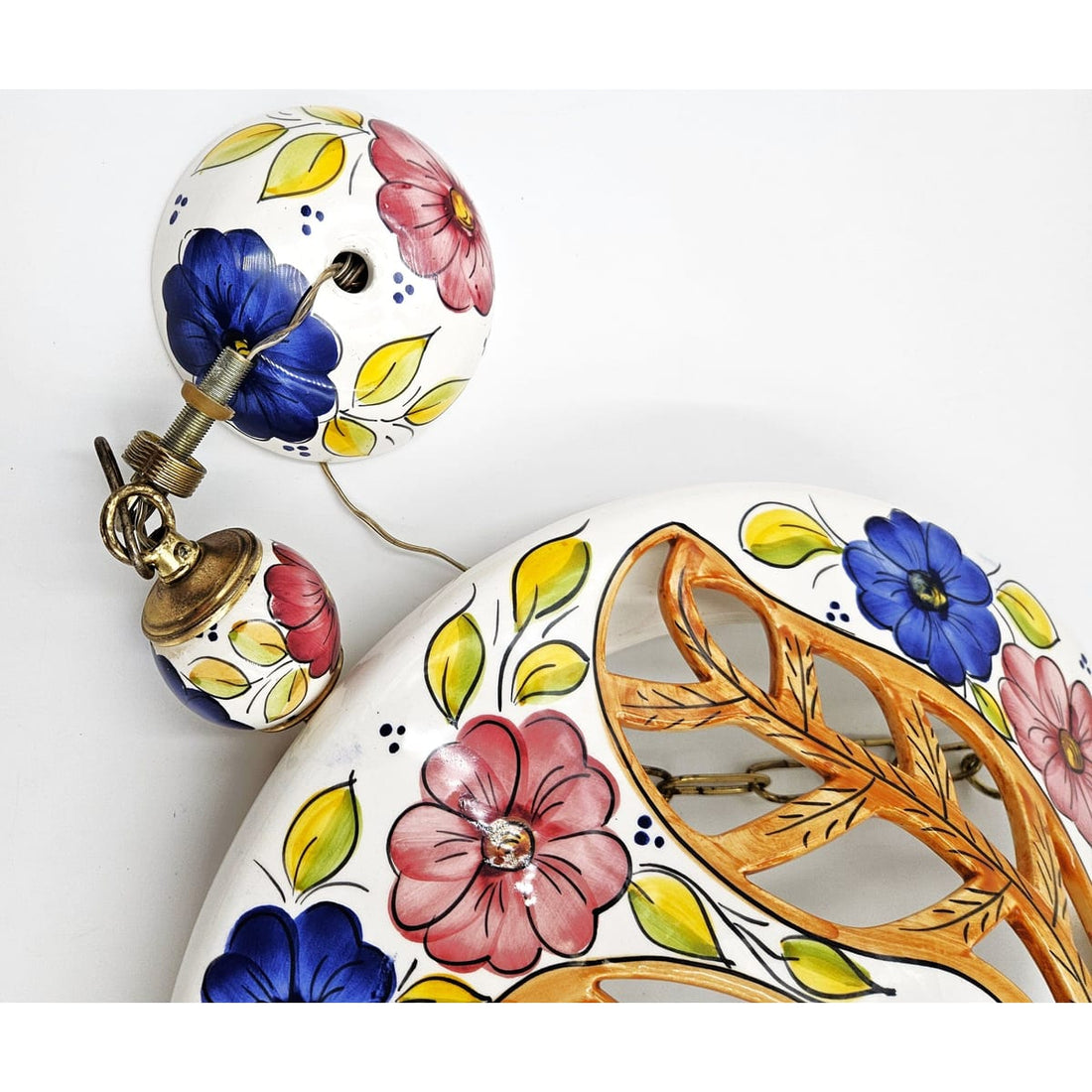 Unbranded Lighting Unbranded Floral Hanging Pendant Light Ceramic Colorful