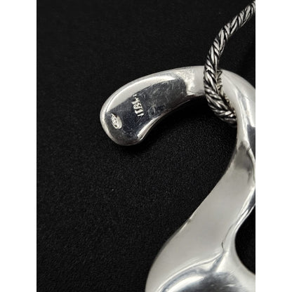 Vintage Italian Sterling Necklace Jewelry Designer Sterling Silver Necklace Circa