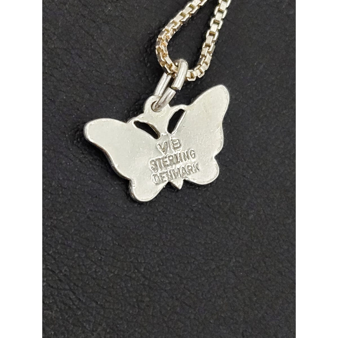 Volmer Bahner Jewelry Danish Designer Volmer Bahner Sterling &amp; Enamel Butterfly Necklace 1950s