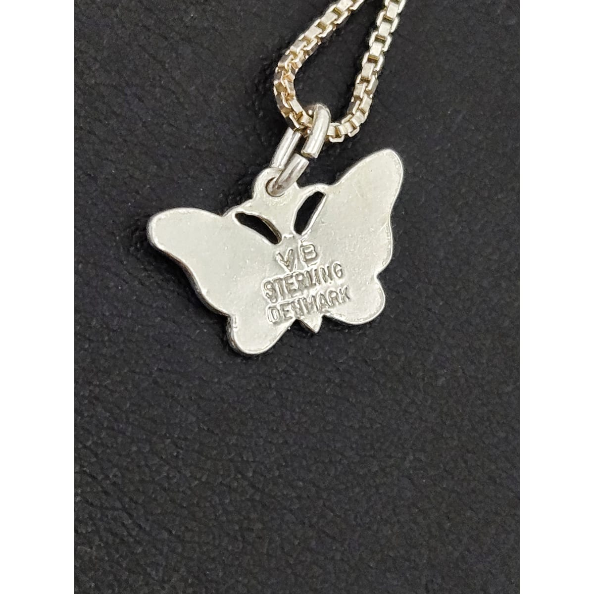 Volmer Bahner Jewelry Danish Designer Volmer Bahner Sterling &amp; Enamel Butterfly Necklace 1950s