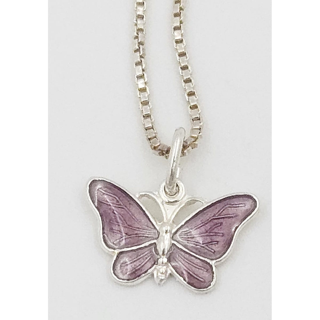 Volmer Bahner Jewelry Danish Designer Volmer Bahner Sterling &amp; Enamel Butterfly Necklace 1950s