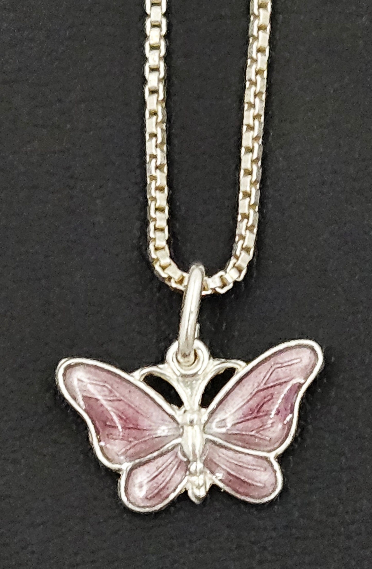 Volmer Bahner Jewelry Danish Designer Volmer Bahner Sterling & Enamel Butterfly Necklace 1950s