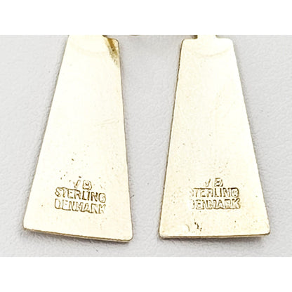 Volmer Bahner Jewelry Danish Designer Volmer Bahner Sterling &amp; Enamel Earrings Circa 1950s