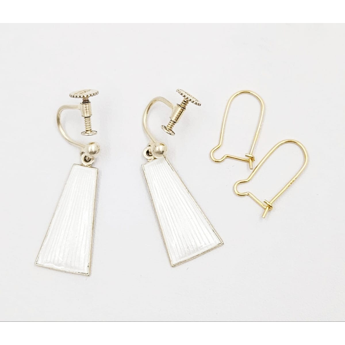 Volmer Bahner Jewelry Danish Designer Volmer Bahner Sterling &amp; Enamel Earrings Circa 1950s