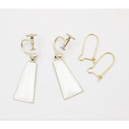 Volmer Bahner Jewelry Danish Designer Volmer Bahner Sterling &amp; Enamel Earrings Circa 1950s