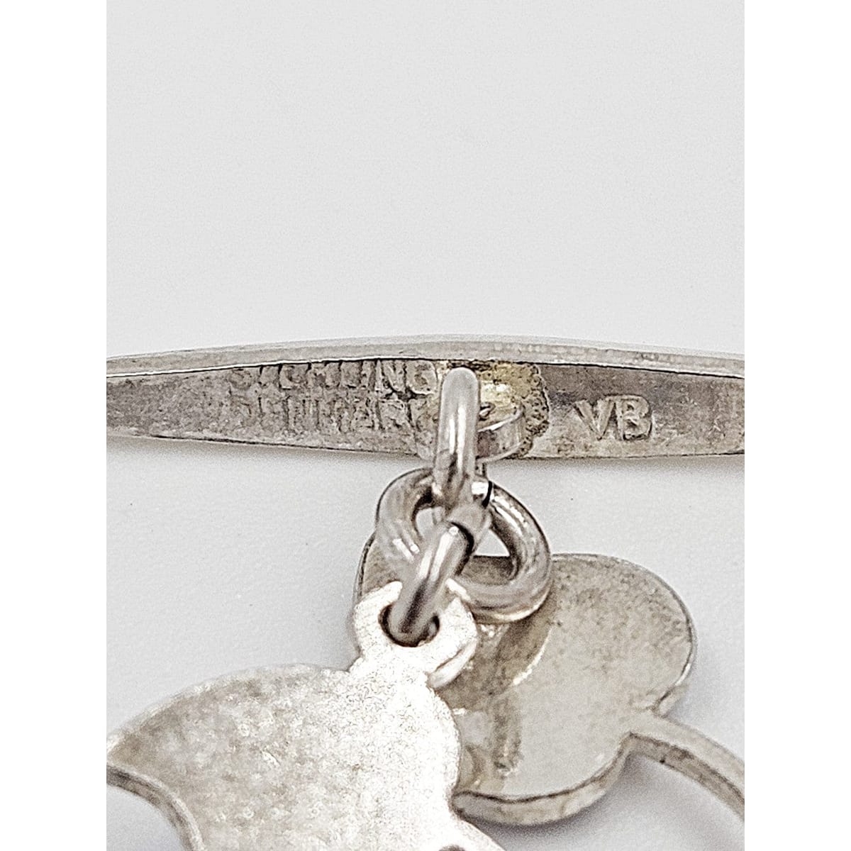 Volmer Bahner Jewelry Danish Designer Volmer Bahner Sterling &amp; Enamel Flower Link Bracelet 1940s