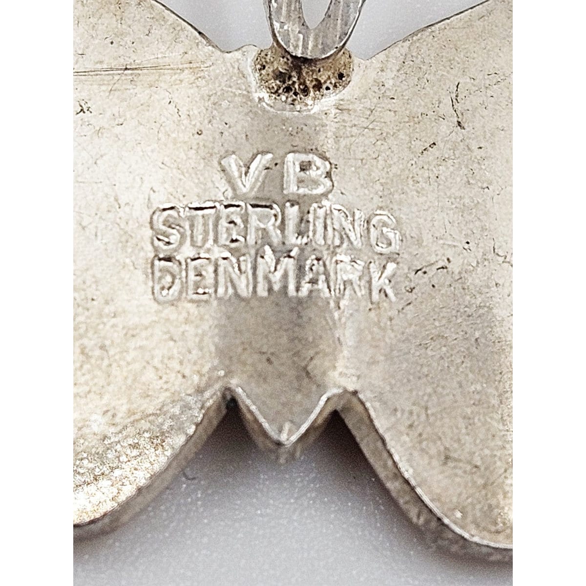 Volmer Bahner Jewelry Denmark Volmer Bahner Sterling Petite Pink Enamel Butterfly Brooch C. 1950s