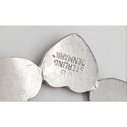 Volmer Bahner Jewelry Denmark Volmer Bahner Sterling Silver Enamel Hearts Circle Brooch 1950s