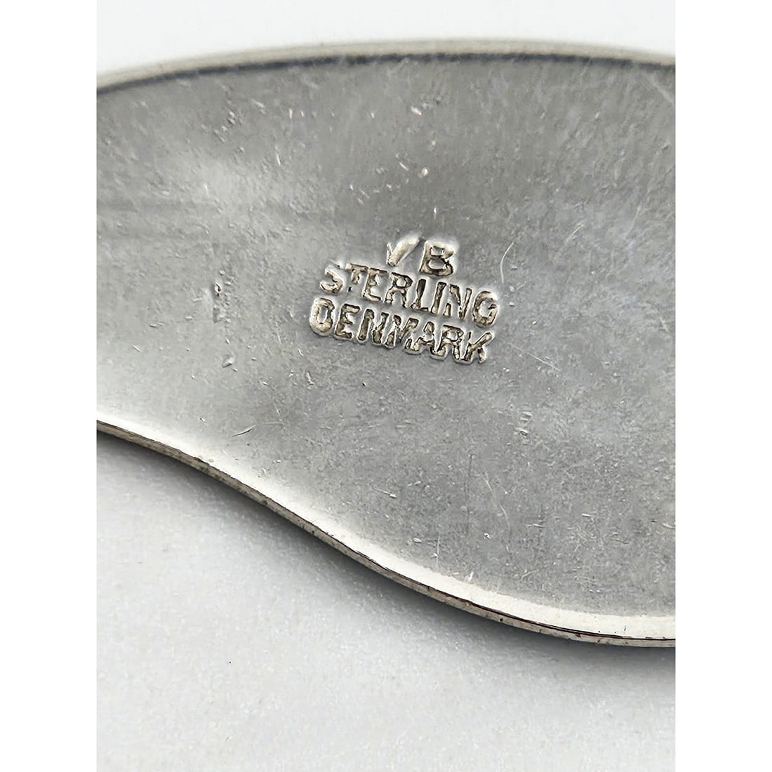 Volmer Bahner Jewelry Volmer Bahner Denmark Sterling Lt Blue Enamel Leaf or Feather Brooch 1950s