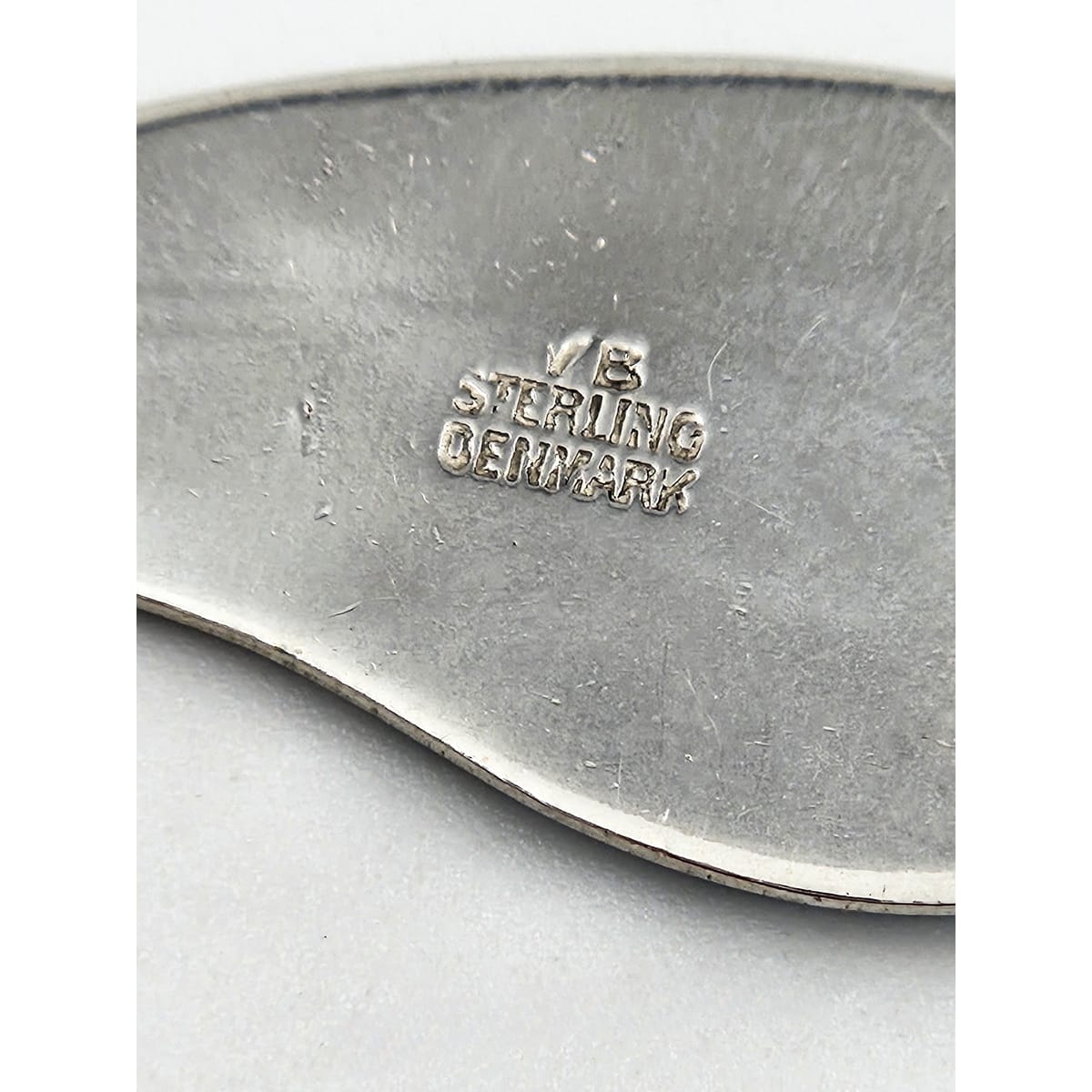 Volmer Bahner Jewelry Volmer Bahner Denmark Sterling Lt Blue Enamel Leaf or Feather Brooch 1950s