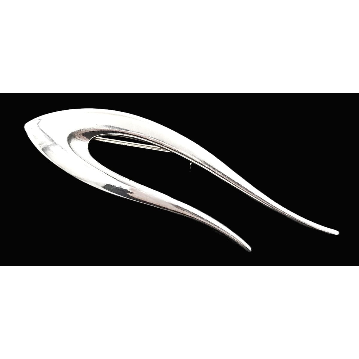 Warmind Jewelry RARE Poul Warmind Denmark Sterling Silver Retro Modernist Brooch C. 1960s