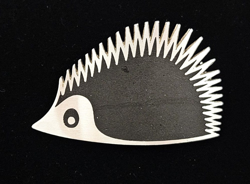 Warmind Jewelry Superb Warmind Denmark Sterling Black Enamel Modernist Porcupine Brooch