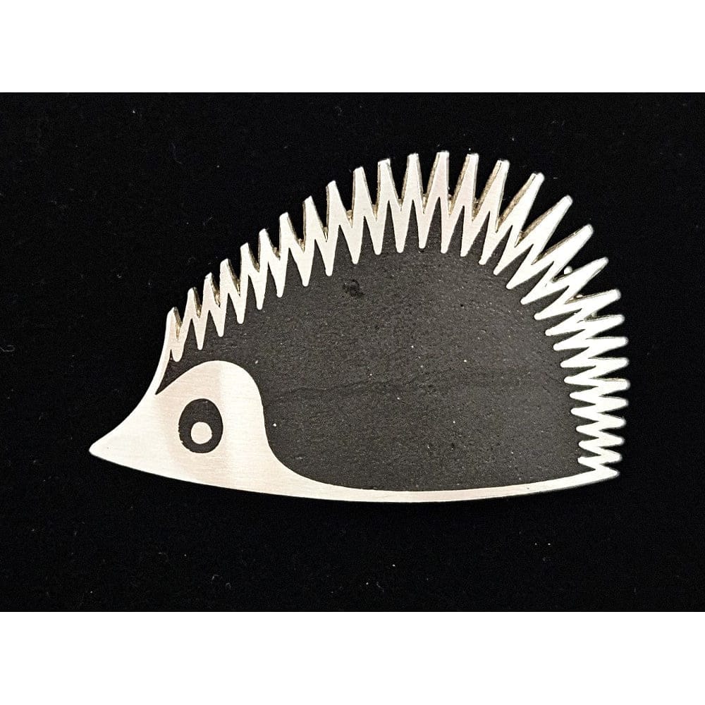 Warmind Jewelry Superb Warmind Denmark Sterling Black Enamel Modernist Porcupine Brooch