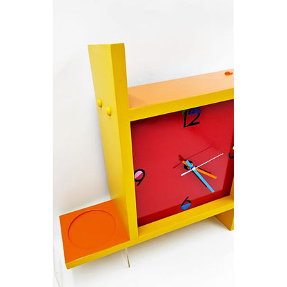 Welby Clock Fully Restored Welby Wall Hanging Shelf Clock Post Modern Memphis Style 80s