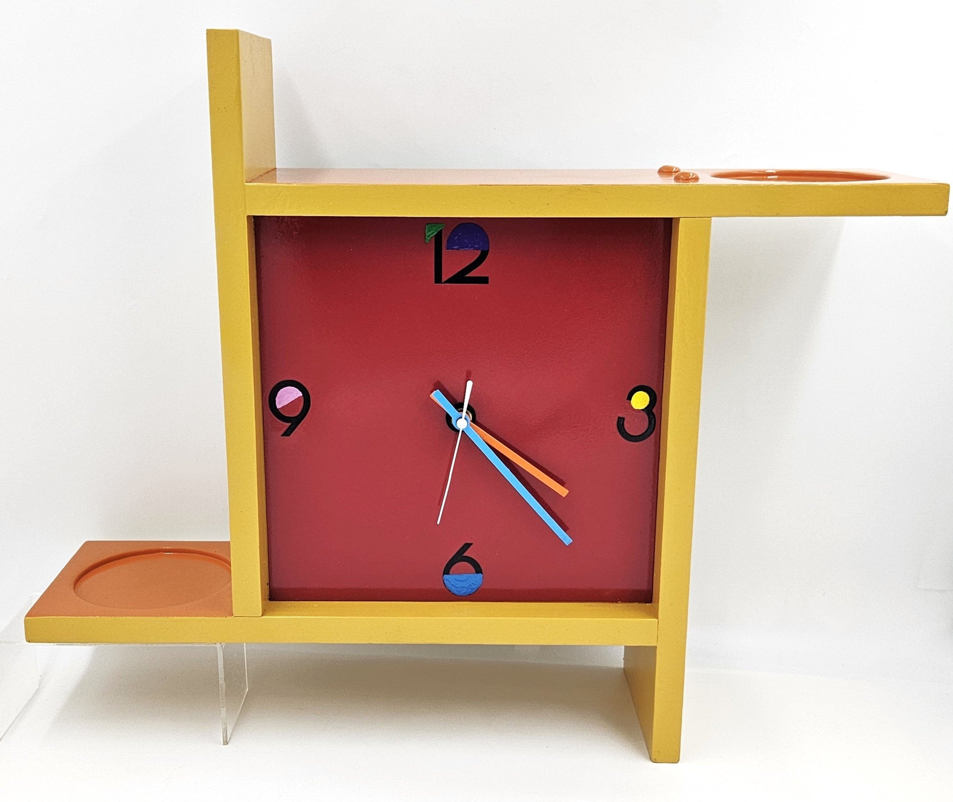 Welby Clock Fully Restored Welby Wall Hanging Shelf Clock Post Modern Memphis Style 80s