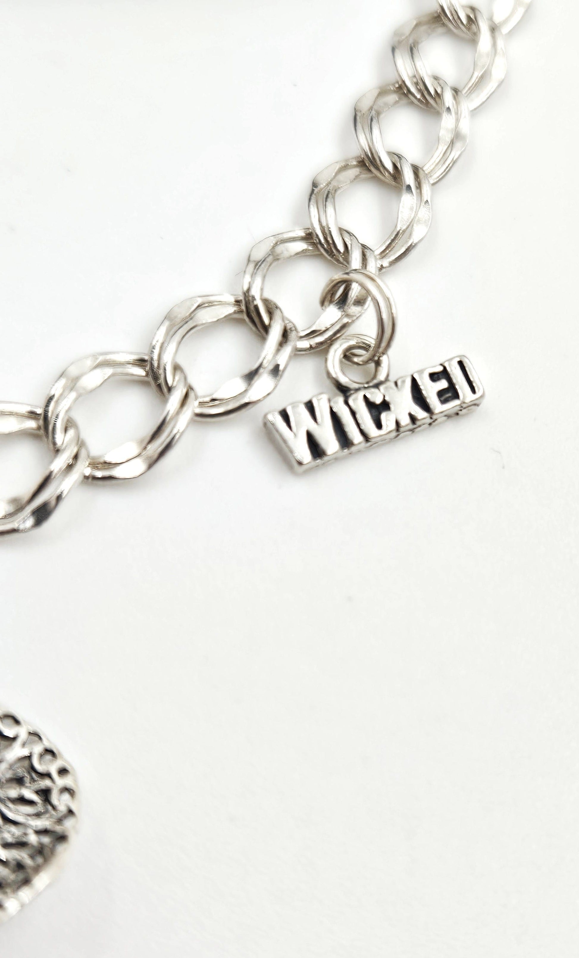 Wicked Sterling Silver Charm Bracelet Bracelet VTG Original Wicked Sterling Silver Swarowski Crystal Charm Bracelet with Bag