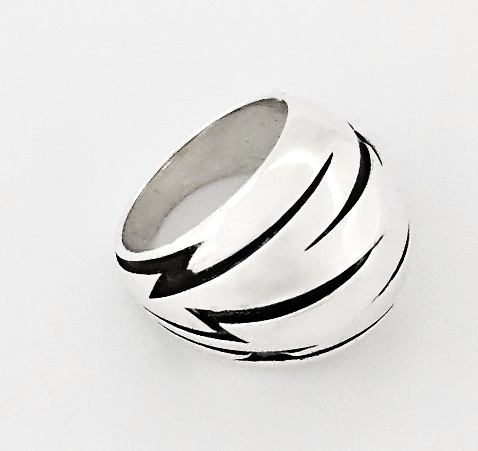 William Cheshire Jewelry UK Designer William Cheshire Modernist Sterling Lightning Bolt Dome Ring 2015