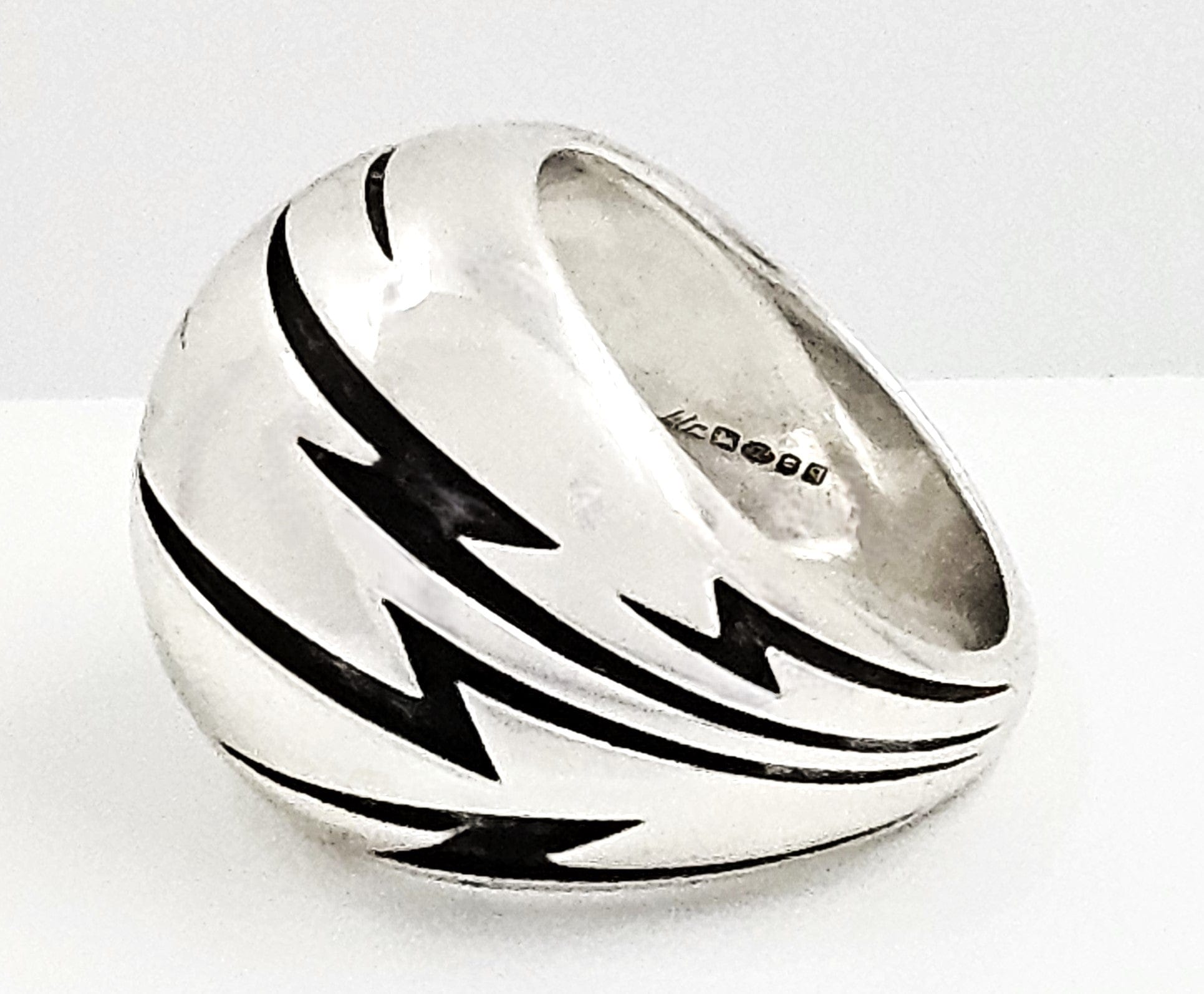 William Cheshire Jewelry UK Designer William Cheshire Modernist Sterling Lightning Bolt Dome Ring 2015