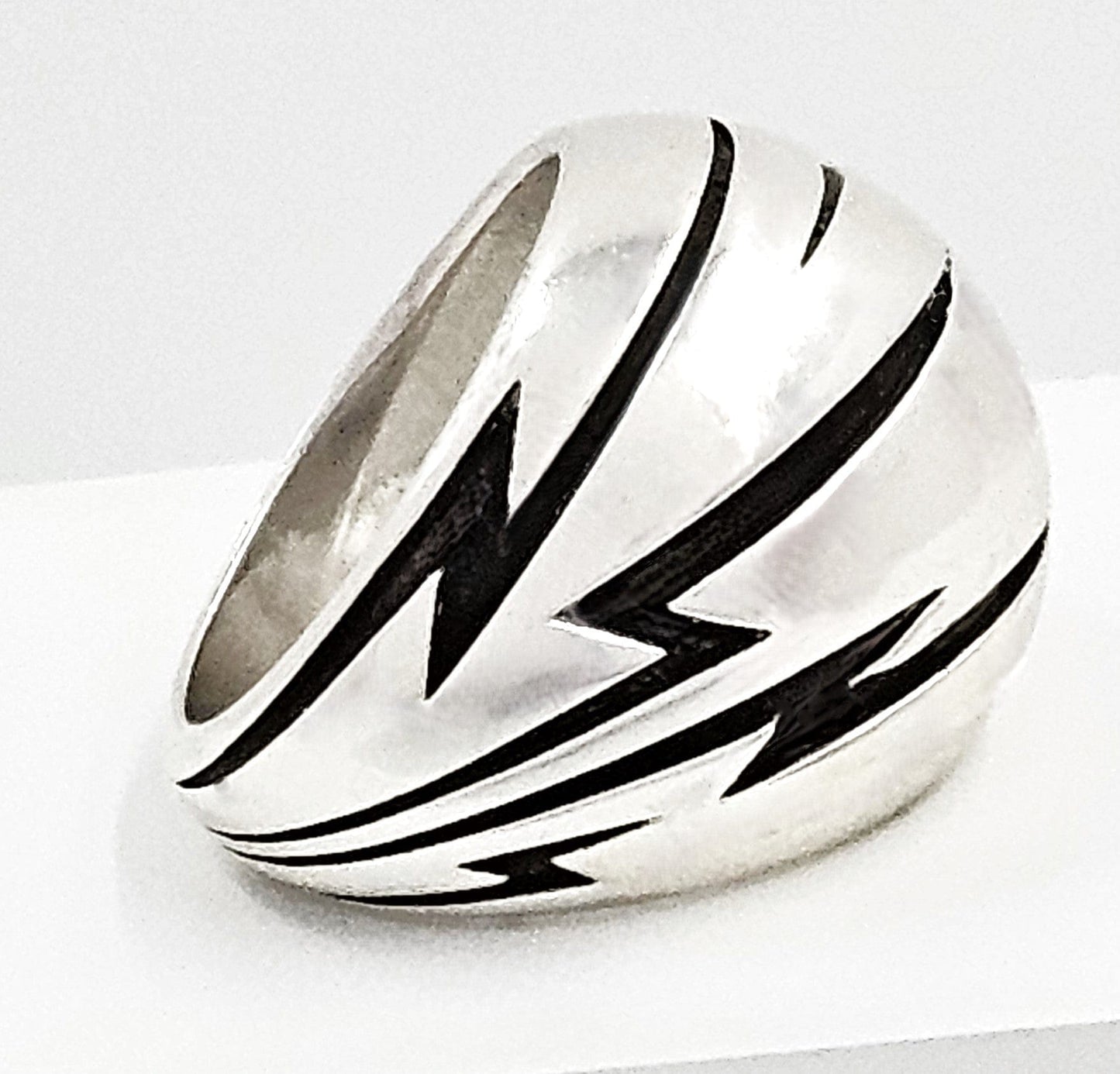 William Cheshire Jewelry UK Designer William Cheshire Modernist Sterling Lightning Bolt Dome Ring 2015