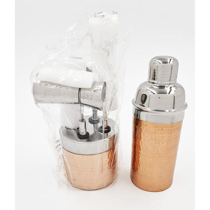 Williams Sonoma Barware NOS Retired Williams Sonoma Bar Tool Hammered Copper Cocktail Shaker Set