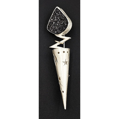 Yumi Ueno Jewelry Designer Yumi Ueno Modernist Sterling &amp; Stone Brooch