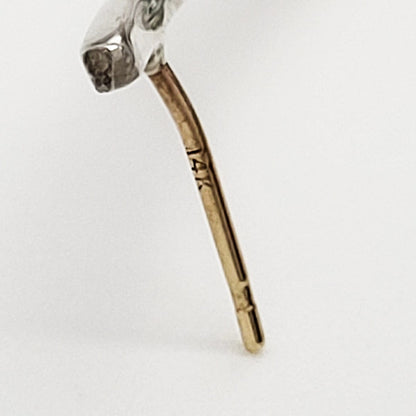 14k Jadeite Earrings Jewelry Superb Vintage Custom Estate 14K Gold Elongated Modernist Jadeite Earrings