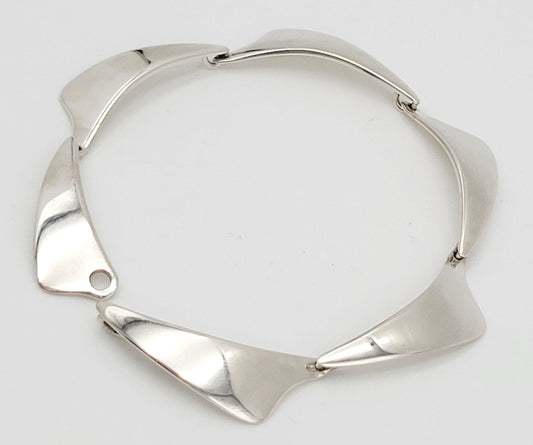 A & K Denmark Jewelry Aarre & Krogh Denmark Sterling Modernist Bracelet Circa 1960s