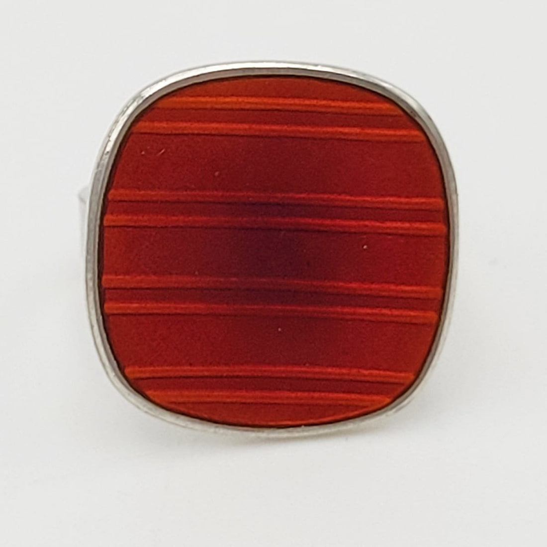 Aksel Holmsen Jewelry Aksel Holmsen Norway Sterling Enamel Modernist Cocktail Statement Ring 1960s