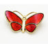 Aksel Holmsen Jewelry Aksel Holmsen Norway Sterling & Red Enamel Butterfly Brooch Pin 1940s