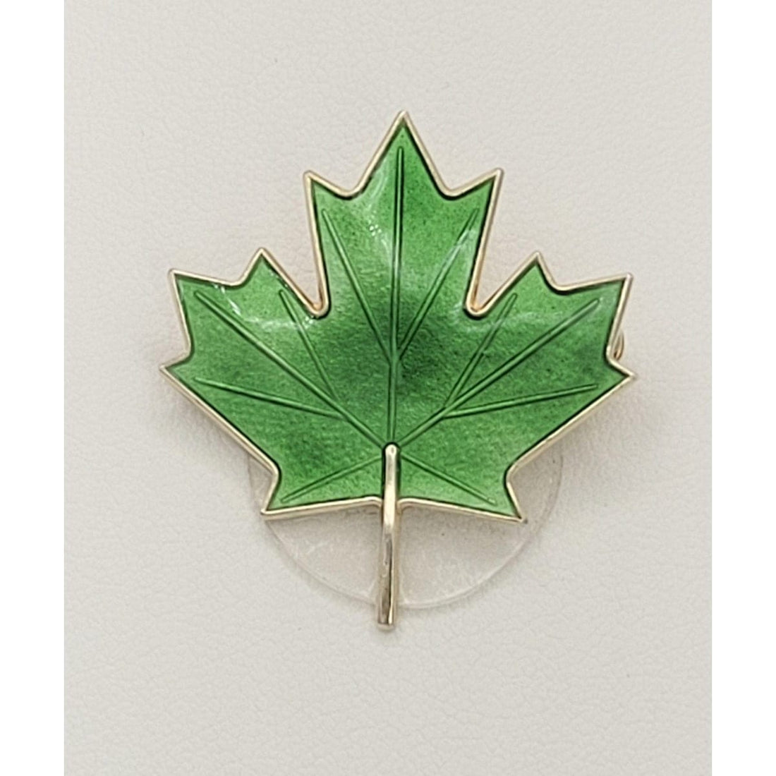 Aksel Holmsen Jewelry VNTG Aksel Holmsen Norway Gilt 925 &amp; Green Enamel Maple Leaf Converter Brooch