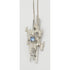 Albert Scharning Jewelry Albert Scharning Norway Sterling & Topaz Brutalist Pendant Brooch Necklace 1950s